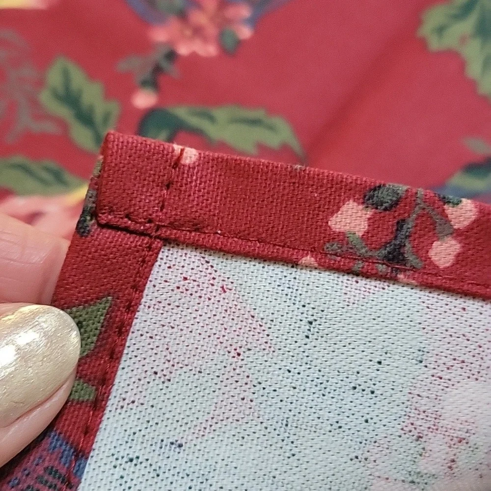Ralph Lauren Christmad Red Green 100% Cotton Napkin Dish Towel Square 19